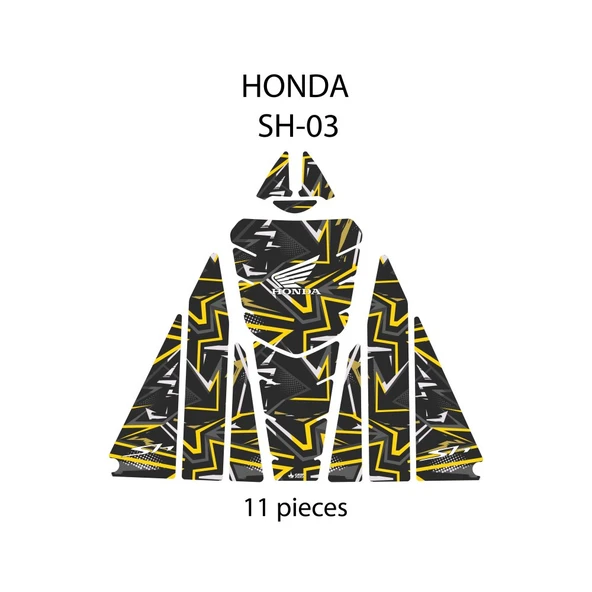Grippatch Honda SH-125 ( 2024 ) ile Uyumlu 11 Parça Tank Pad Seti GC21-3 ürün görseli 1