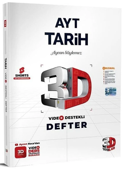 3D Yayınları YKS AYT Tarih Video Destekli Defter 3D Yayınları ürün görseli 1
