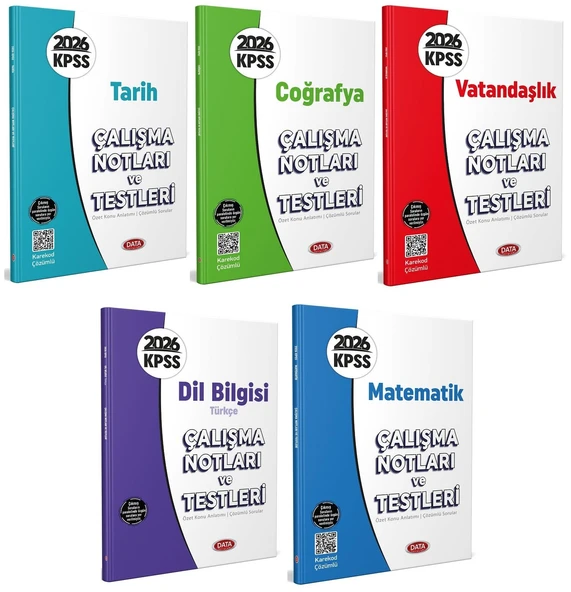 Data 2026 KPSS Genel Yetenek Genel Kültür Çalışma Notları ve Testleri 5 li Set Data Yayınları ürün görseli 1