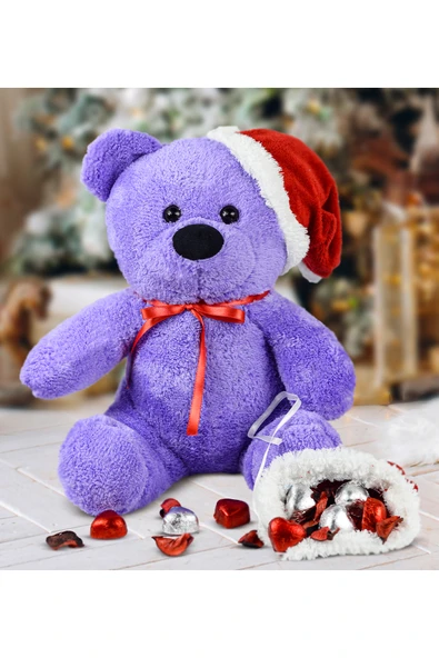 Harika Peluş Fabrikası Yılbaşı Özel 55 cm Noel Baba Ayıcığı (%100 Yerli) ürün görseli 1