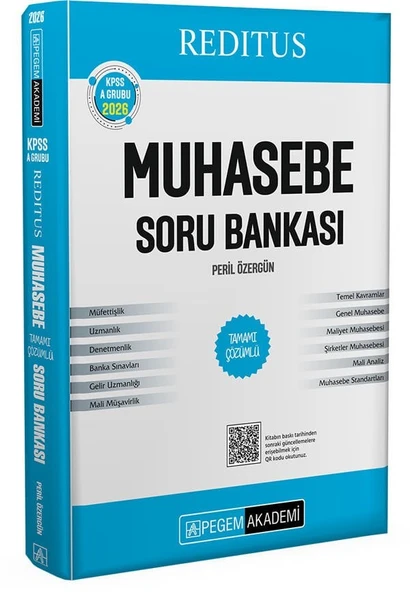 Pegem 2026 KPSS A Grubu Reditus Muhasebe Soru Bankası Çözümlü Pegem Akademi Yayınları ürün görseli 1