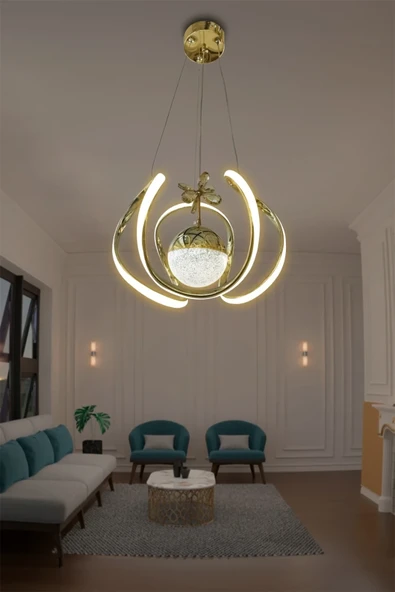 Dünya Tek Toplu Ledli Avize - Resim 4