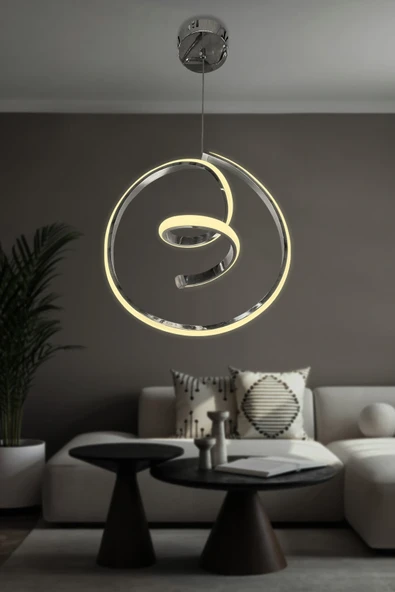 Helezon Modern Tekli Sarkıt Led Avize Antre - Resim 8