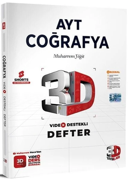 3D Yayınları YKS AYT Coğrafya Video Destekli Defter 3D Yayınları ürün görseli 1