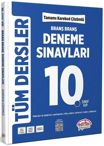 Editör 10. Sınıf Tüm Dersler Ünite Ünite Deneme Sınavları Çözümlü Editör Yayınları ürün görseli 1