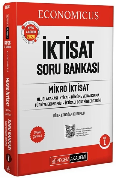 Pegem 2026 KPSS A Grubu Economicus İktisat Soru Bankası Cilt-1 Mikro İktisat Pegem Akademi Yayınları ürün görseli 1