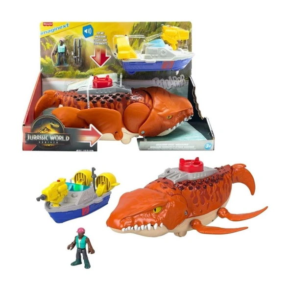 Imaginext Jurassic World Rebirth Aquachomp Chase Mosasaurus JFR23 Lİsanslı Ürün ürün görseli 1