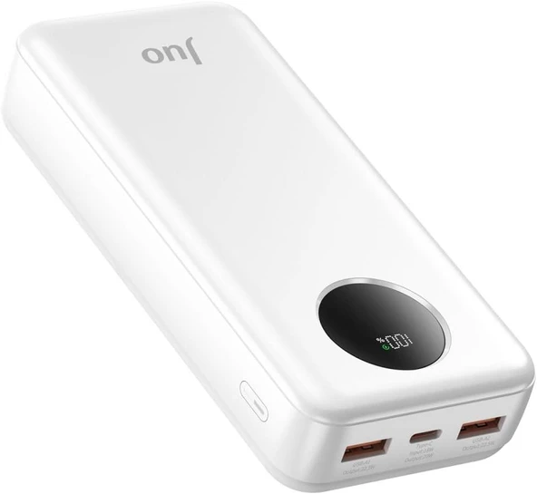 Juo 20000MAH 22.5W Dijital LED Ekranlı Taşınabilir Hızlı Şarj Cihazı Powerbank Beyaz Teşhir ürün görseli 1