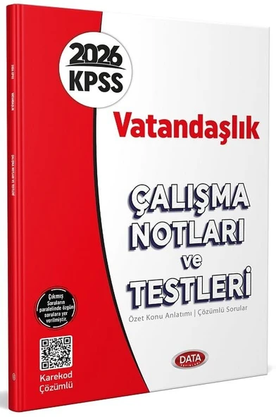 Data 2026 KPSS Vatandaşlık Çalışma Notları ve Testleri Çözümlü Data Yayınları ürün görseli 1