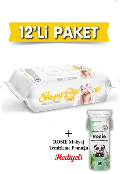 Sleepy Sensitive Islak Havlu 12x90 1080 yaprak ve ROSIE ürün görseli 1