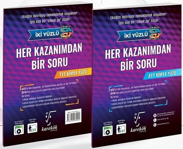 Karekök YKS TYT AYT Kimya Her Kazanımdan Bir Soru Tek Kitap Karekök Yayınları ürün görseli 1