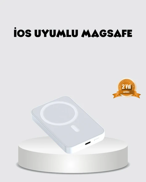 MagSafe Uyumlu Kablosuz Batarya – 27W Hızlı Şarj Destekli Kompakt Güç Bankası ürün görseli 1