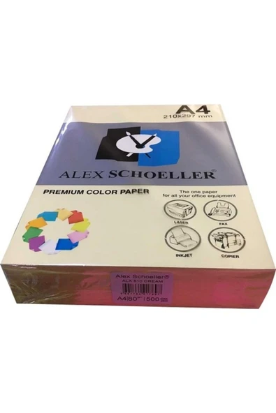 Alex Schoeller Renkli̇ Fotokopi̇ Kağidi 500 Lü A4 Krem Alx-510 ürün görseli 1