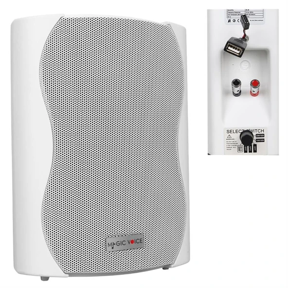 Magicvoice F-LHY5S 5.25 İnç 13.5 Cm Hat Trafolu Duvar Tipi Sütun Okul Cami Hoparlör 20W RMS 180W Peak MP3 USB Uyumlu ürün görseli 1