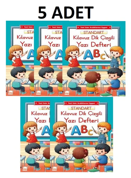 Ema A4 Kılavuz Dik Çizgili Güzel Yazı Defteri Kareli 5 Adet ürün görseli 1