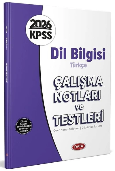 Data 2026 KPSS Dil Bilgisi Türkçe Çalışma Notları ve Testleri Çözümlü Data Yayınları ürün görseli 1