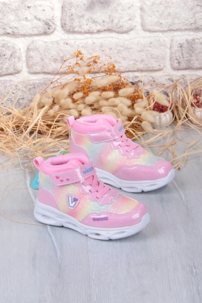 Vicco 946.B25K.430 Poni Pembe Anatomik Hafif Işıklı Kız Çocuk Bot ürün görseli 1