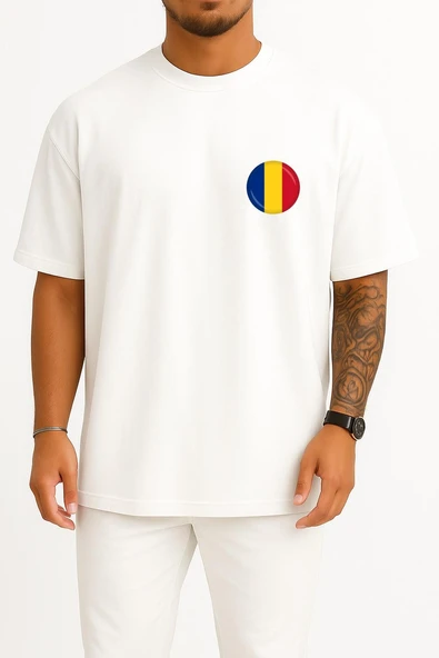 Oversize Flag Of Romania Computer Icons Cep Tasarımlı Unisex T-Shirt ürün görseli 1