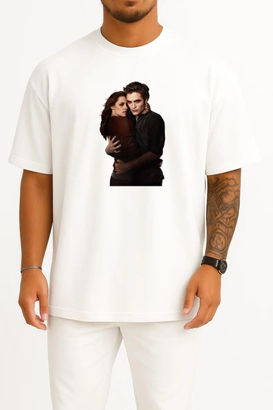 Oversize Kristen Stewart The Twilight Saga Göğüs Tasarımlı Unisex T-Shirt ürün görseli 1