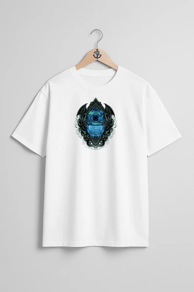 Oversize Antique Diving Helmet Dalgıç Göğüs Tasarımlı Unisex T-Shirt ürün görseli 1