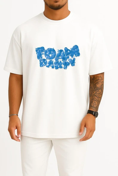 Oversize Foam Party Entertainment Dress Göğüs Tasarımlı Unisex T-Shirt ürün görseli 1