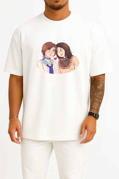 Oversize Bioshock 2 Bioshock Infinite Burial At Sea Göğüs Tasarımlı Unisex T-Shirt ürün görseli 1