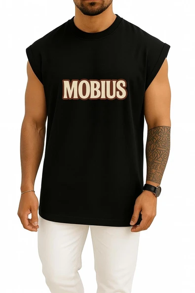 Oversize Mobius Yabancı Dizi Göğüs Baskılı Atlet - Resim 11