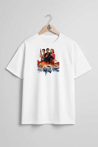 Oversize James Bond Film Series Göğüs Tasarımlı Unisex T-Shirt ürün görseli 1