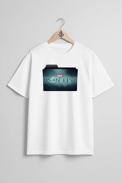 Oversize Iron Fist Göğüs Tasarımlı Unisex T-Shirt ürün görseli 1