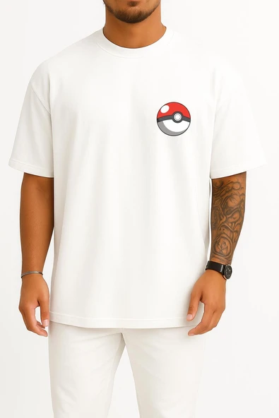 Oversize Haunter Cep ve Sırt Tasarımlı Unisex T-Shirt ürün görseli 1