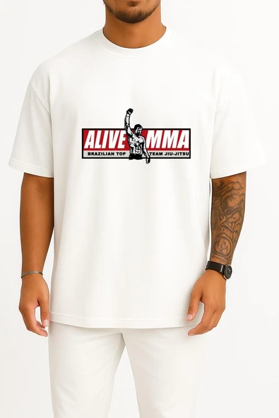 Oversize Mma Mixed Martial Arts Brazilian Jiu-Jitsu Göğüs Tasarımlı Unisex T-Shirt ürün görseli 1