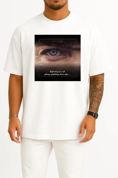 Oversize 10 Kasım Atatürk Göğüs Tasarımlı Unisex T-Shirt ürün görseli 1