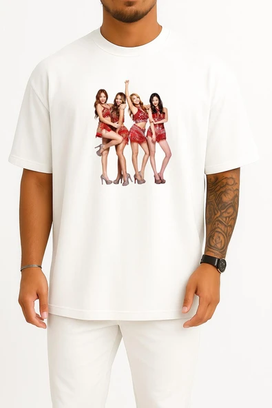 Oversize Sistar Give It To Me K-Pop Exıd Shake It, Aoa, Friendship Göğüs Tasarımlı Unisex T-Shirt ürün görseli 1