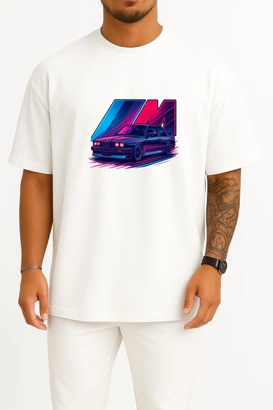 Oversize M Power E30 Göğüs Tasarımlı Unisex T-Shirt ürün görseli 1