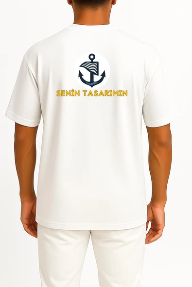 Oversize Kişiye Özel - Kendin Tasarla Sırt Tasarımlı Unisex T-Shirt ürün görseli 1