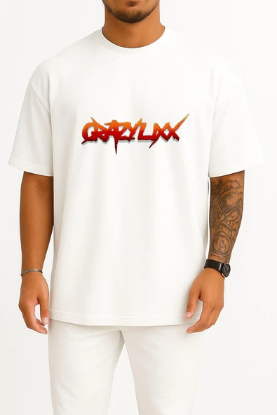 Oversize Logo Crazy Lixx Music Glam Metal Hard Göğüs Tasarımlı Unisex T-Shirt ürün görseli 1