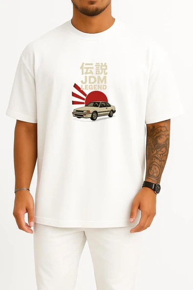 Oversize Jdm Legend Göğüs Tasarımlı Unisex T-Shirt ürün görseli 1