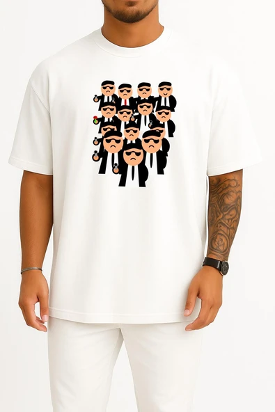 Oversize Men, Gangster, Robbery, Pistol, Person, Criminal Göğüs Tasarımlı Unisex T-Shirt ürün görseli 1