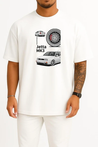 Oversize Jetta Mk3 Göğüs Tasarımlı Unisex T-Shirt ürün görseli 1