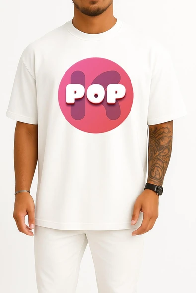 Oversize Kpop 2048 K-Pop Music Song Göğüs Tasarımlı Unisex T-Shirt ürün görseli 1