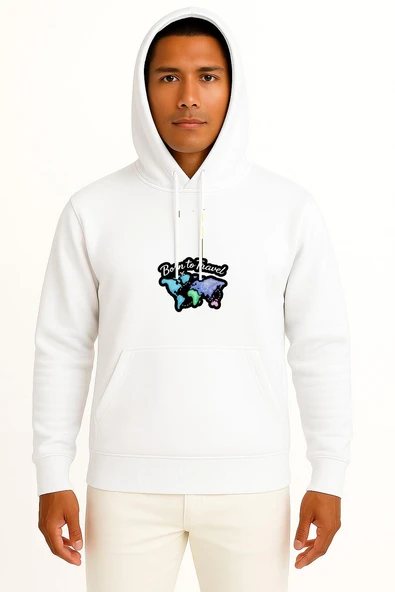 Kapüşonlu Gezmek İçin Doğmak - Born To Travel Göğüs Baskılı Unisex Sweatshirt ürün görseli 1