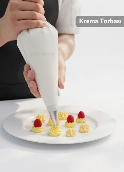 Yıkanabilir Bez Krema Torbası 20x35 cm BPA Free Cupcake, Pasta ve Ekler Süsleme İçin ürün görseli 1