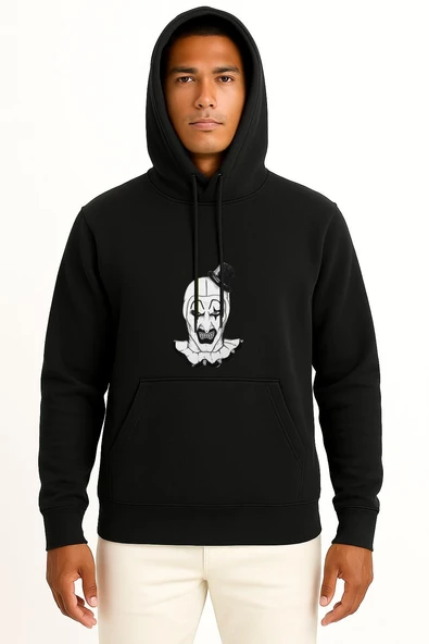 Kapüşonlu Terrifier Göğüs Baskılı Unisex Sweatshirt - Resim 11
