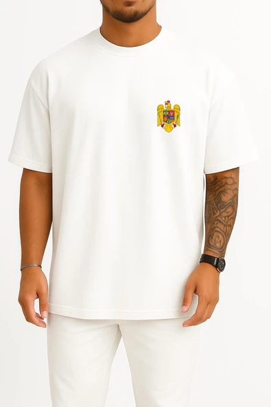 Oversize Romania Wallachia Socialist Cep ve Sırt Tasarımlı Unisex T-Shirt ürün görseli 1