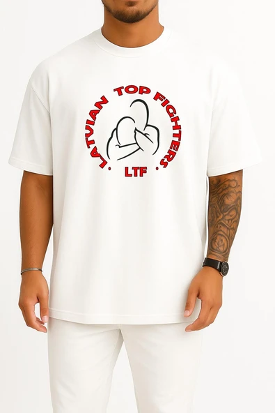 Oversize Mma Club Latvian Top Fighters Pankration Göğüs Tasarımlı Unisex T-Shirt ürün görseli 1