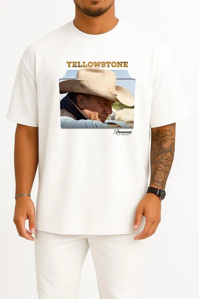 Oversize Yellowstone Series And Season Folder İcons Yabancı Dizi Göğüs Tasarımlı Unisex T-Shirt ürün görseli 1