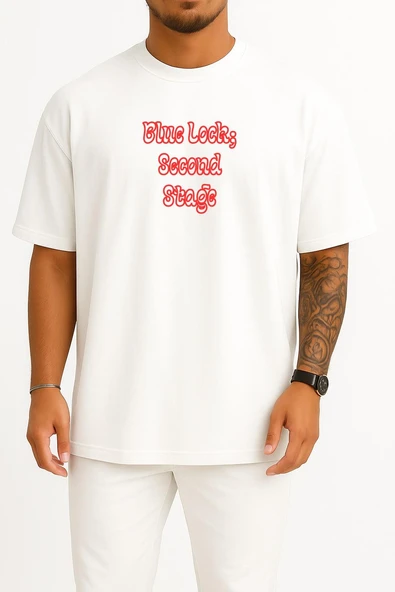 Oversize Blue Lock Second Stage Anime Göğüs Baskılı Unisex T-Shirt ürün görseli 1