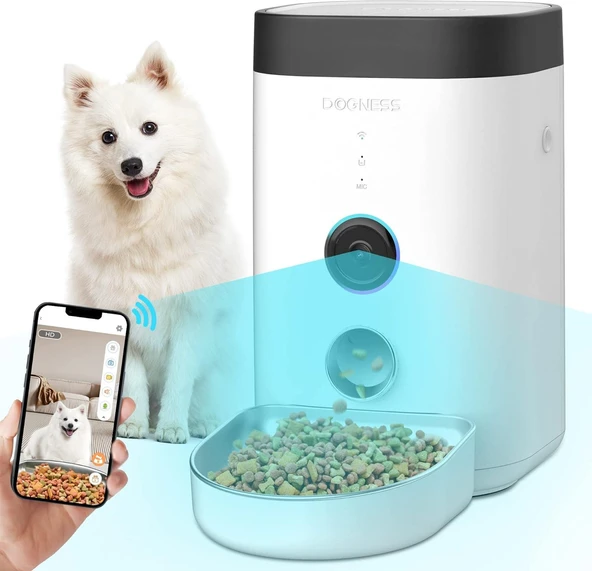 Dogness F10A Kameralı Otomatik Mama Kabı - 1080p HD, Wi-Fi Bağlantılı, 3.6 Litre ürün görseli 1