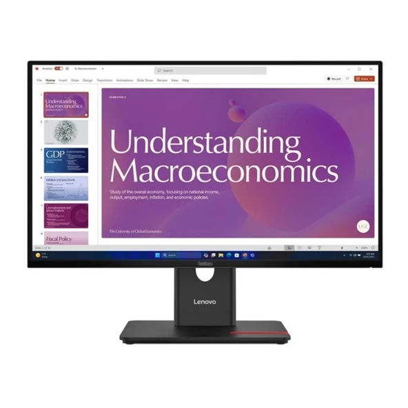 LENOVO 23.8" IPS THINKVISION T24D-40 64B9GAT1TK 4MS 120HZ HDMI-DP KURUMSAL MONİTÖR 1920X1080 ürün görseli 1
