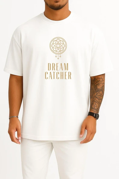 Oversize Dream Catcher, South Korea Dream Catcher K-Pop Göğüs Tasarımlı Unisex T-Shirt ürün görseli 1
